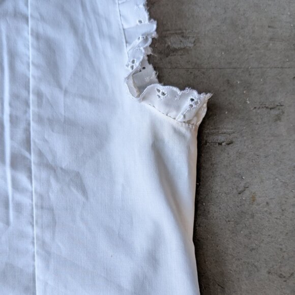 Vintage Stacy Stag of California White Eyelet Collared Sleeveless Top - Picture 4 of 9